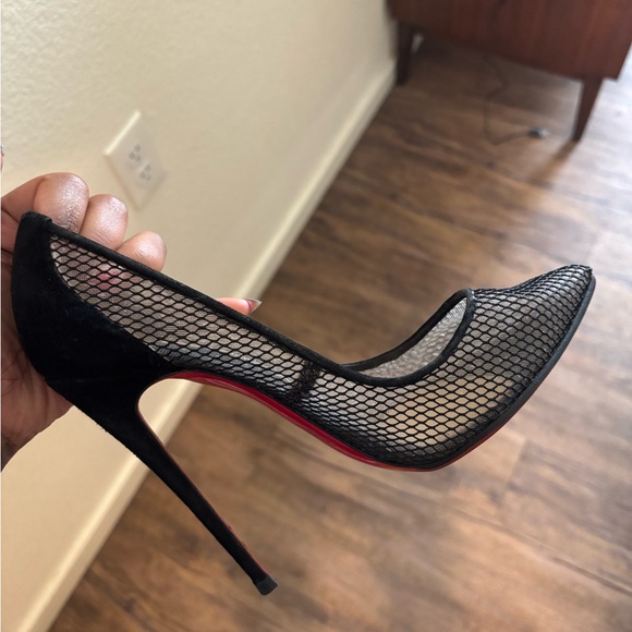 Christian Louboutin Black Mesh Heels - Picture 1 of 4